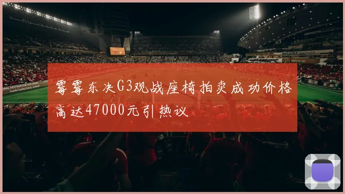 霉霉东决G3观战座椅拍卖成功价格高达47000元引热议